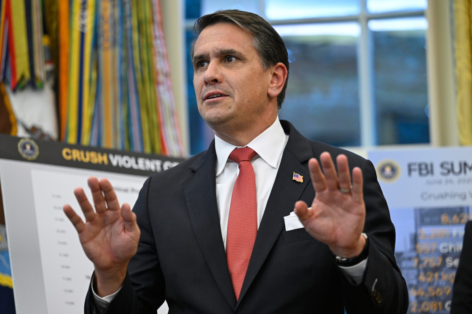 FILE - Deputy Attorney General Todd Blanche speaks during an event with President Donald Trump in t...