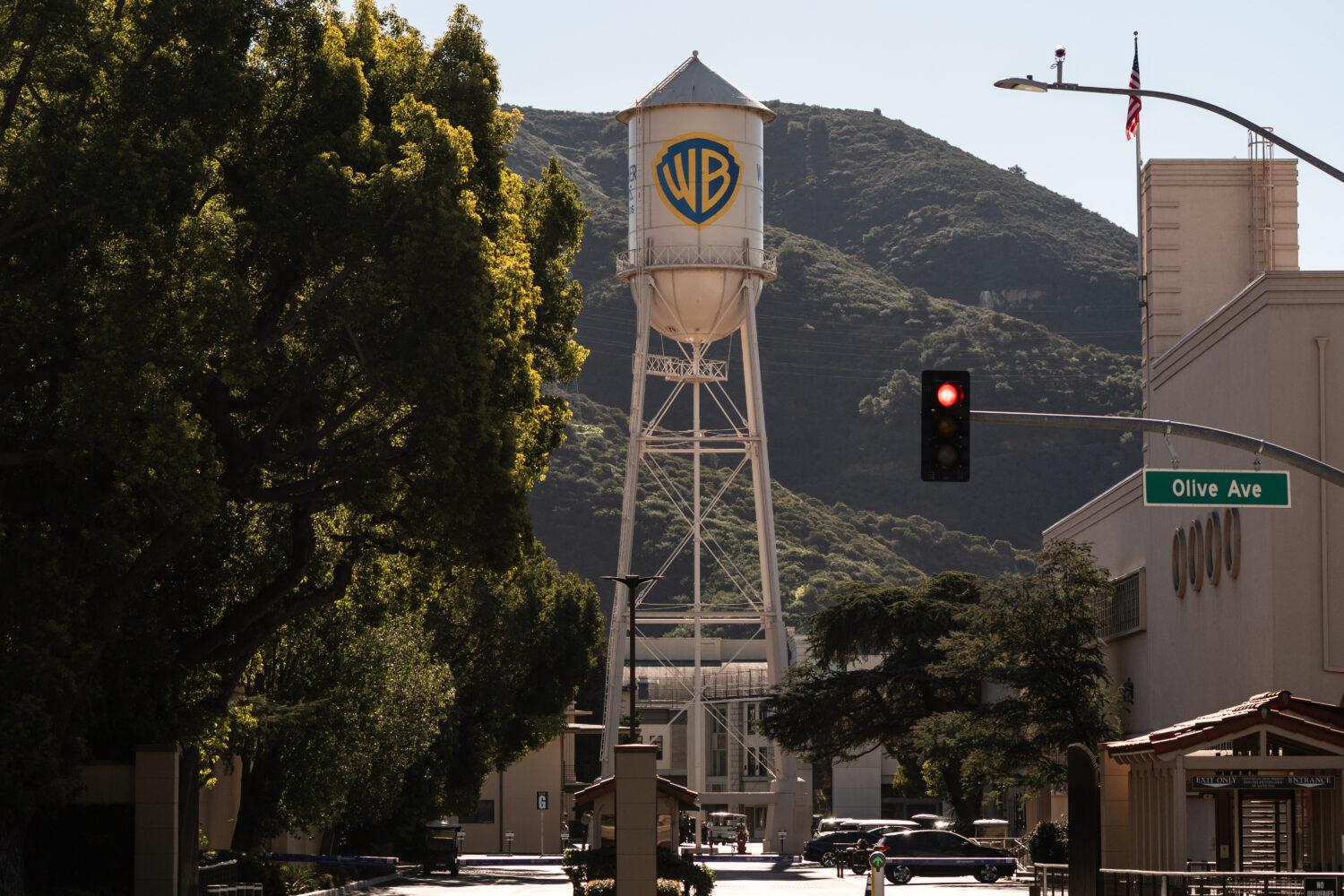 The Warner Bros. water tower is seen at Warner Bros. Studios in Burbank, Calif., Friday, Dec. 5, 20...
