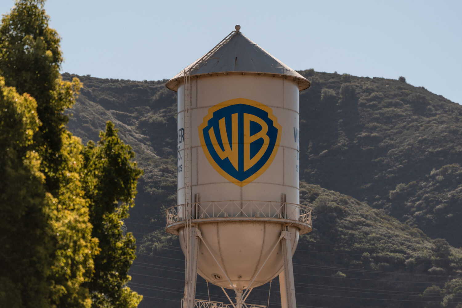The Warner Bros. water tower is seen at Warner Bros. Studios in Burbank, Calif., Friday, Dec. 5, 20...