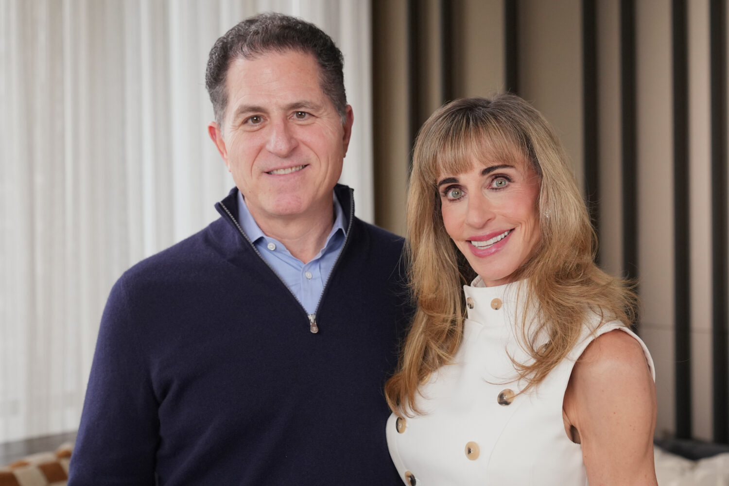Michael and Susan Dell pose for photographs Nov. 26, 2025, in New York. (AP Photo/Frank Franklin II...