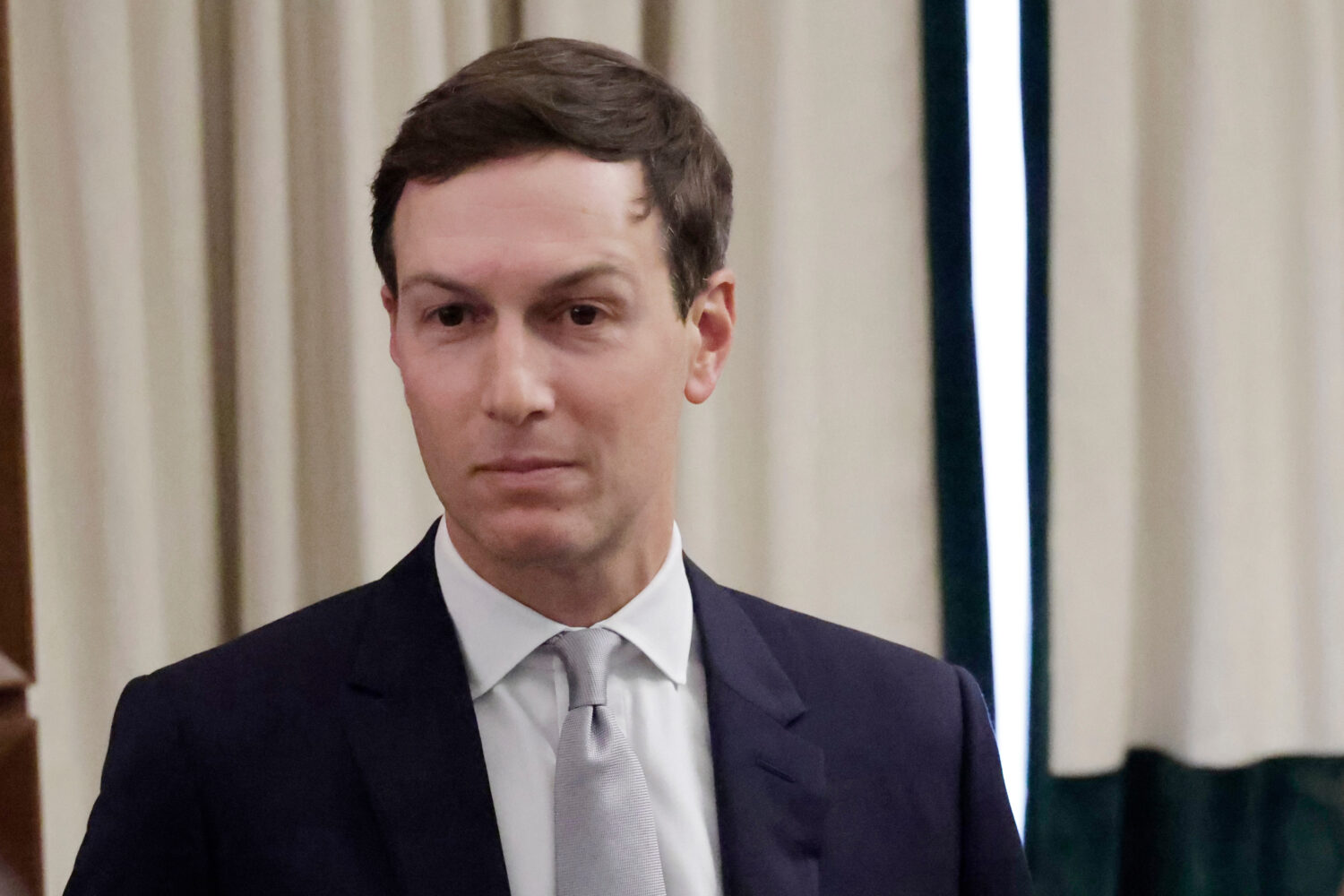 Jared Kushner looks on during a meeting with Ukrainian officials Sunday, Nov. 30, 2025, in Hallanda...