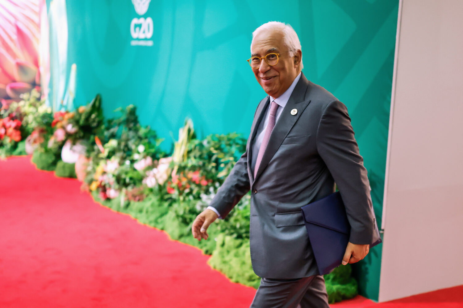 European Council President Antonio Costa arrives for the second day of the G20 Leaders' Summit, in ...