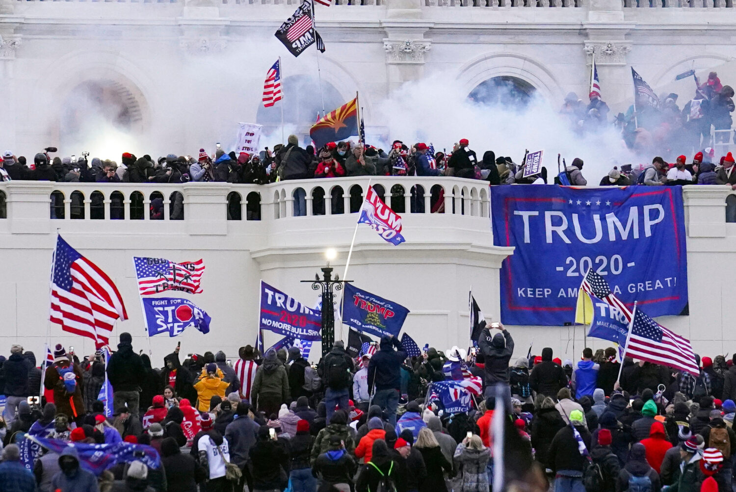 FILE - Rioters storm the West Front of the U.S. Capitol, Jan. 6, 2021, in Washington. (AP Photo/Joh...