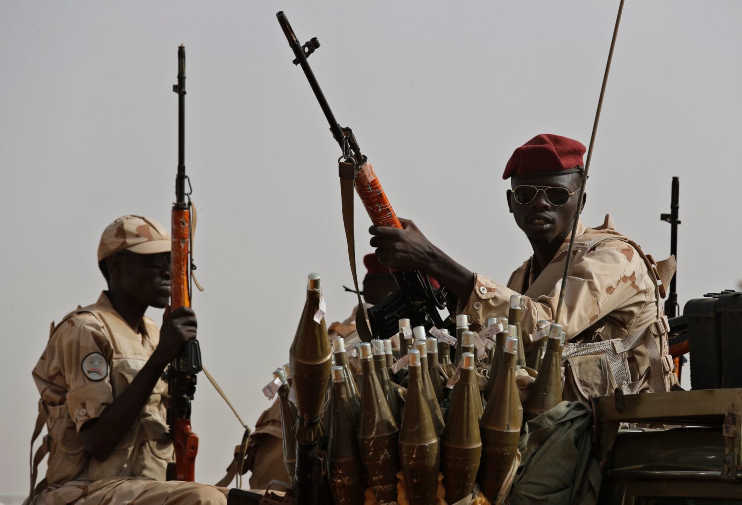 FILE - Sudanese soldiers from the Rapid Support Forces unit, led by Gen. Mohammed Hamdan Dagalo, th...