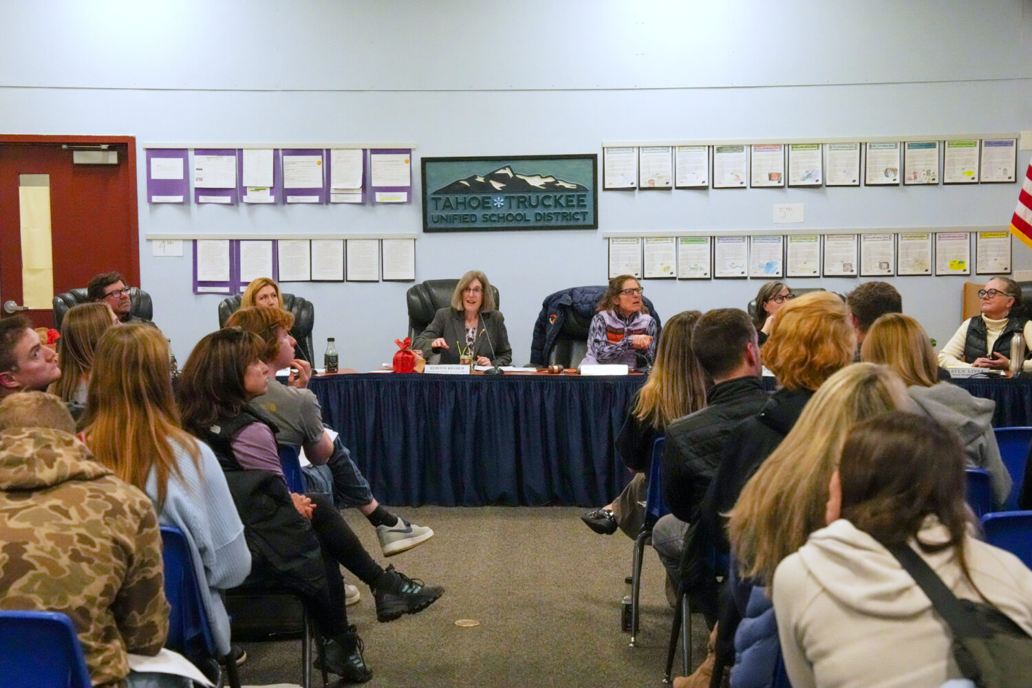 The Tahoe Truckee Unified School district holds a meeting on Wednesday, Dec. 17, 2025 in Truckee, C...