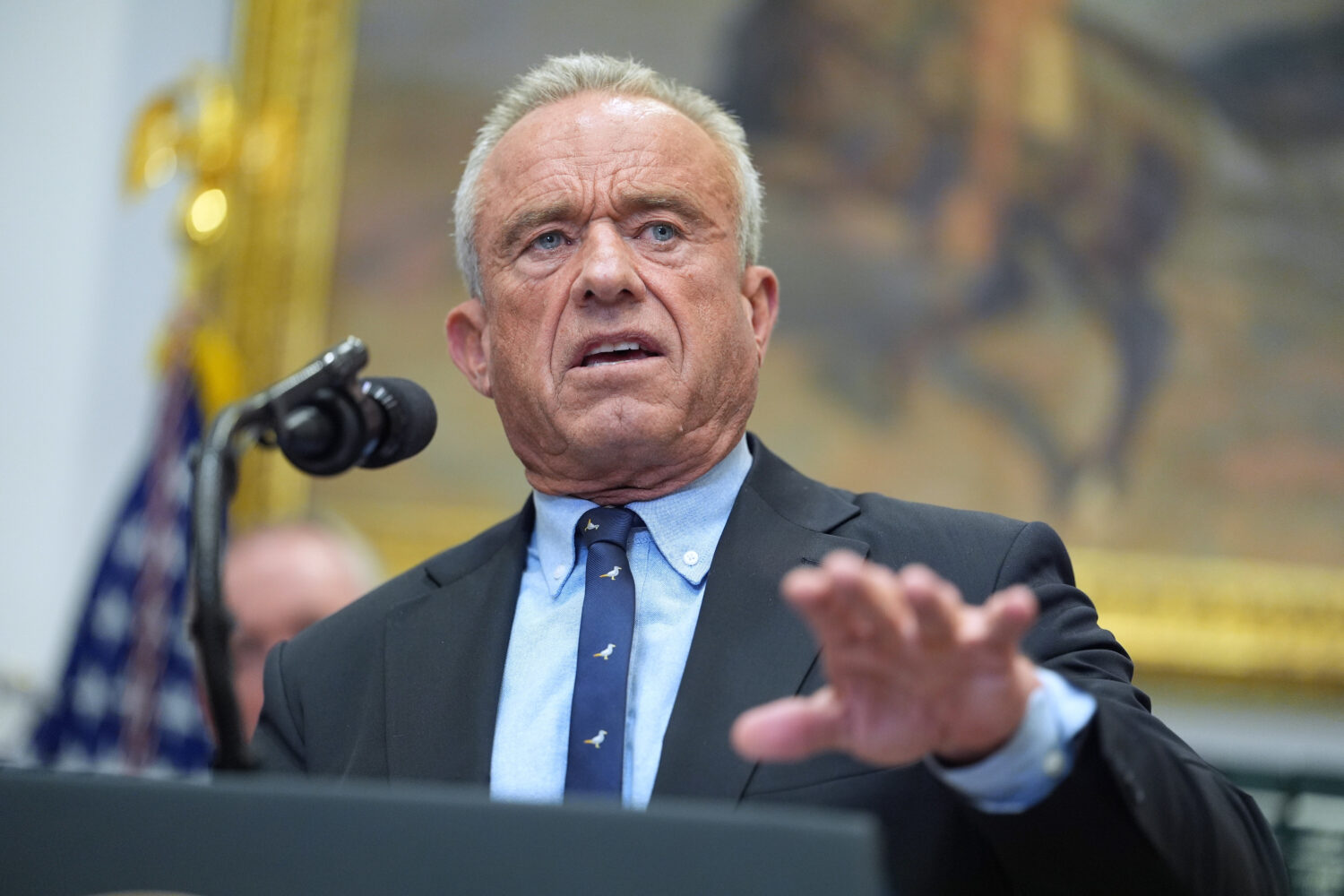 Secretary of Health and Human Services, Robert F. Kennedy, Jr., speaks during an event on prescript...