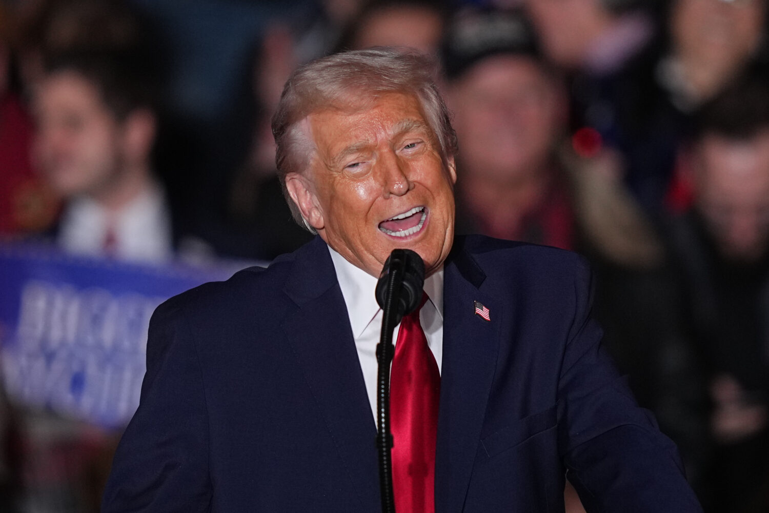 President Donald Trump speaks at the Mount Airy Casino Resort in Mount Pocono, Pa., Tuesday, Dec. 9...