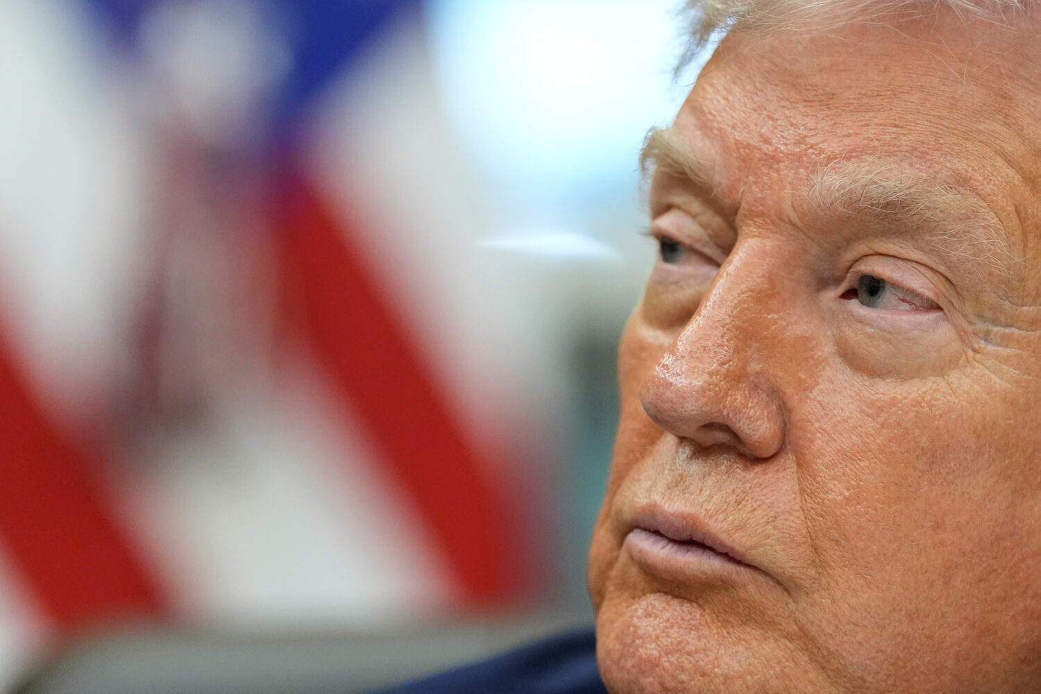 President Donald Trump speaks during a signing ceremony in the Oval Office of the White House, Thur...