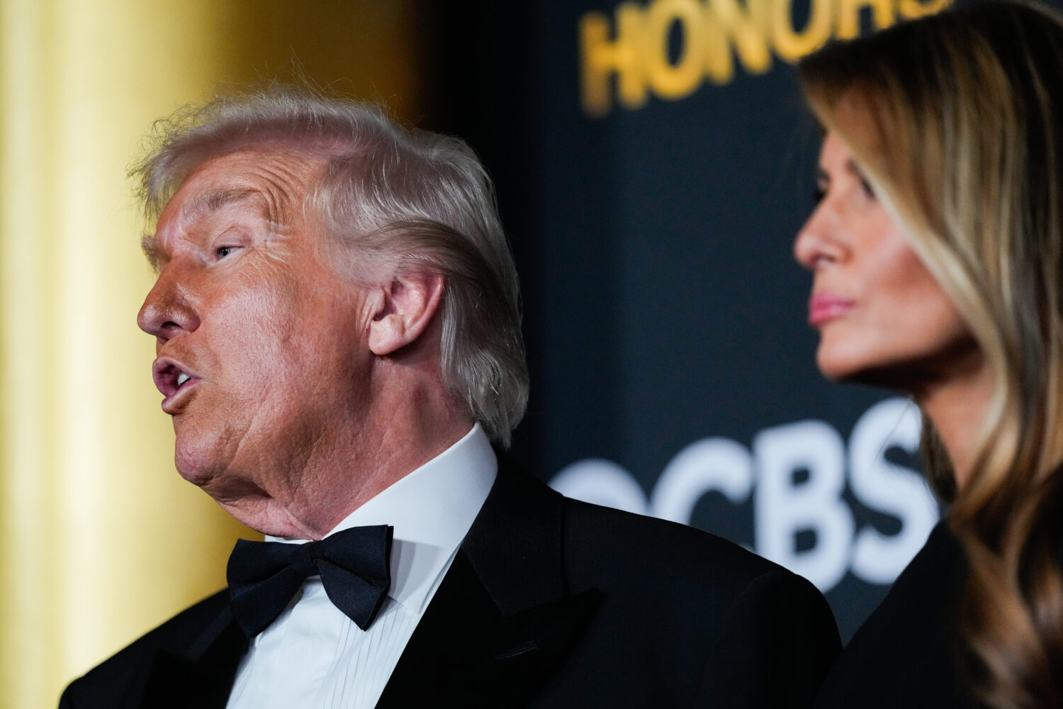 President Donald Trump and first lady Melania Trump walk the red carpet before the 48th Kennedy Cen...