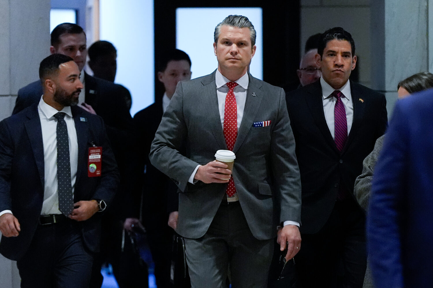 Defense Secretary Pete Hegseth arrives to brief members of Congress on military strikes near Venezu...