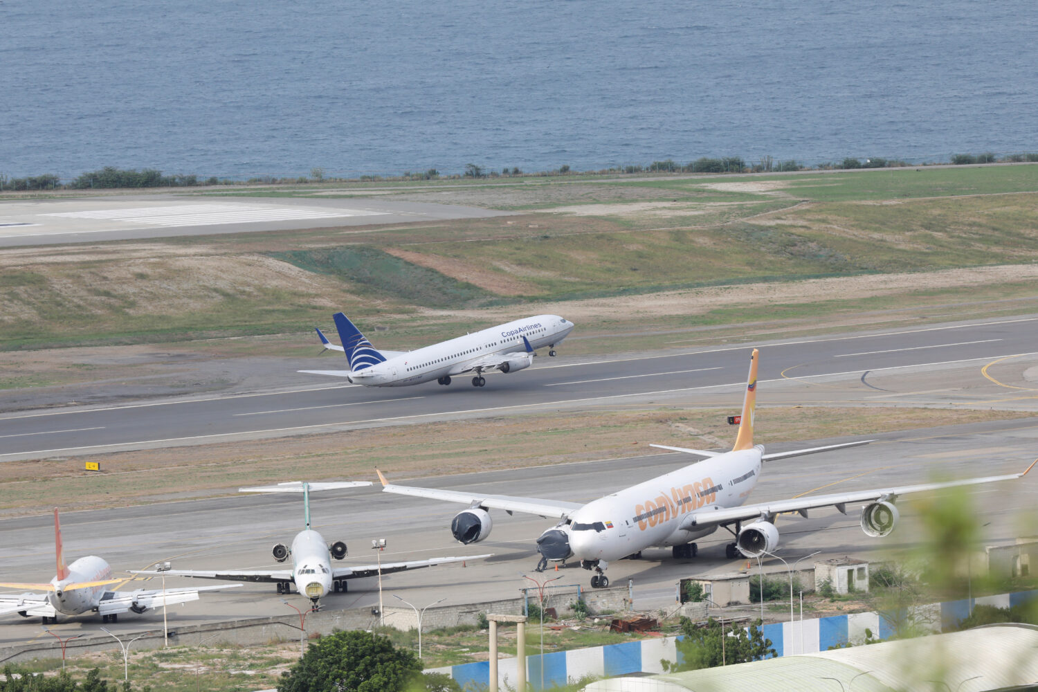 A COPA Airlines plane takes off at Simon Bolivar International Airport in Maiquetia, Venezuela, Mon...