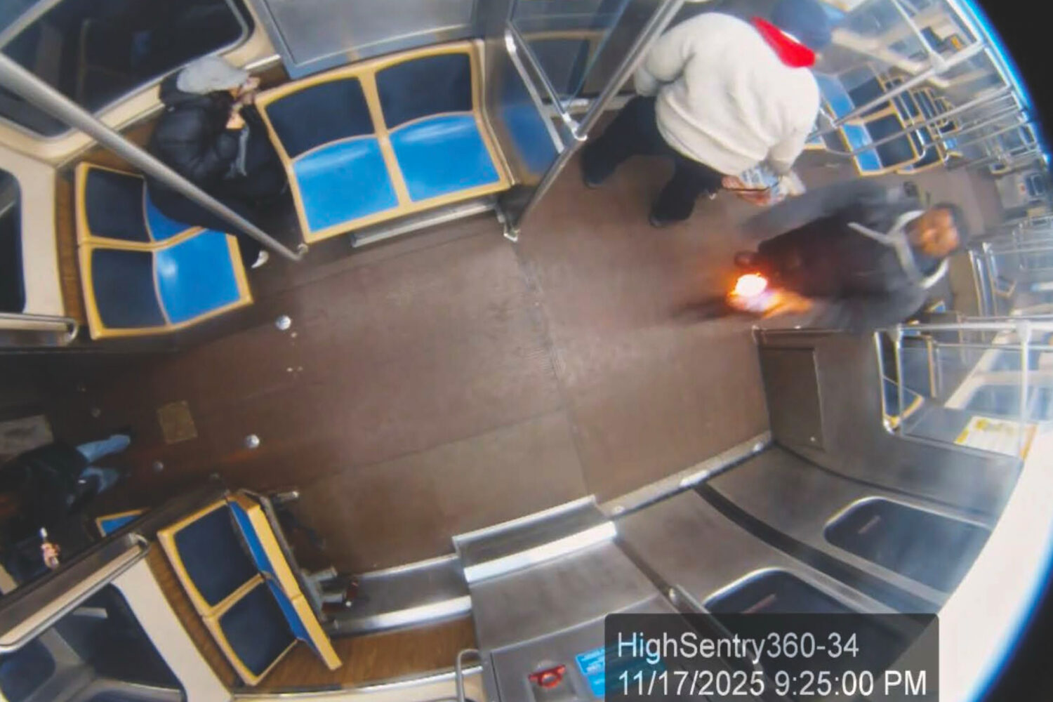 This still image taken from Chicago Transit Authority surveillance footage and included in a federa...