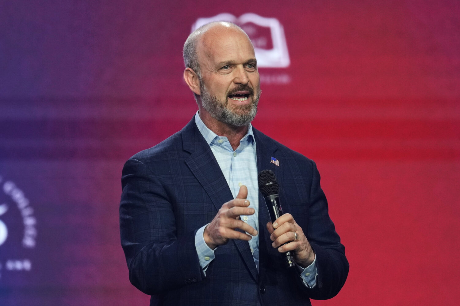 Kevin Roberts, president of The Heritage Foundation, speaks during Turning Point USA's AmericaFest ...