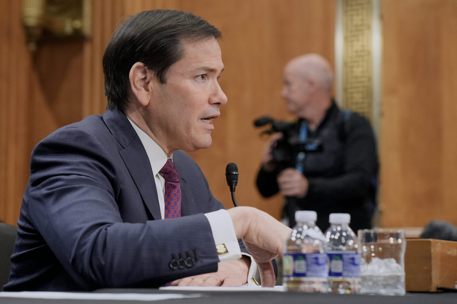 Secretary of State Marco Rubio speaks during a Senate Foreign Relations Committee, on Capitol Hill,...