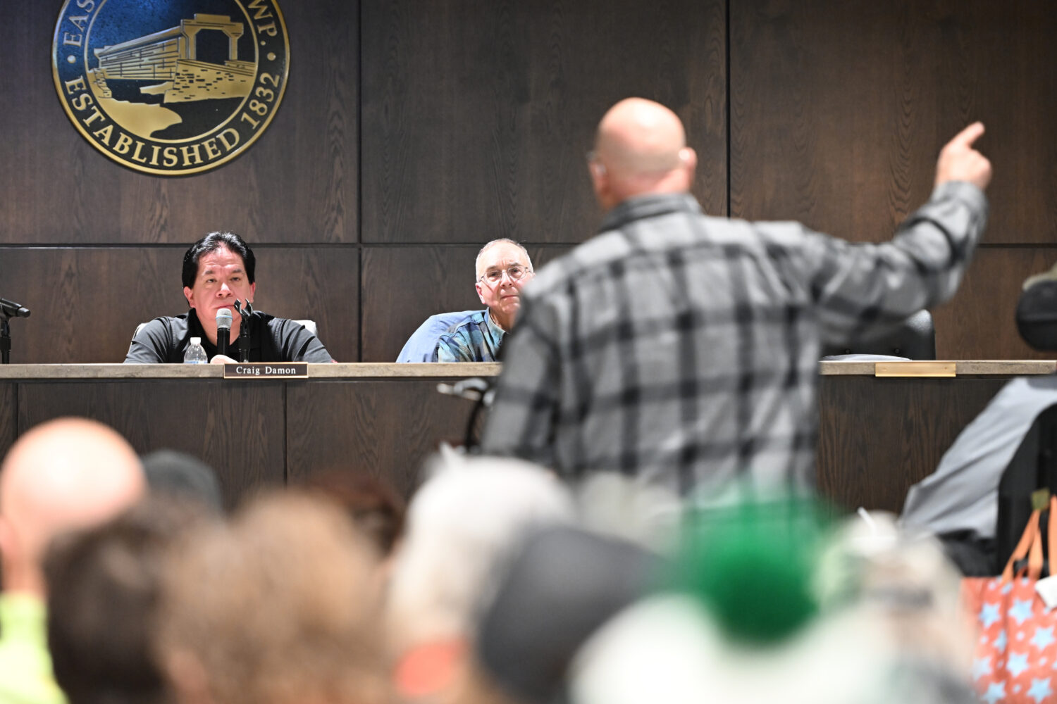Mike Petak of Spring City gestures while speaking to East Vincent Township supervisors in oppositio...