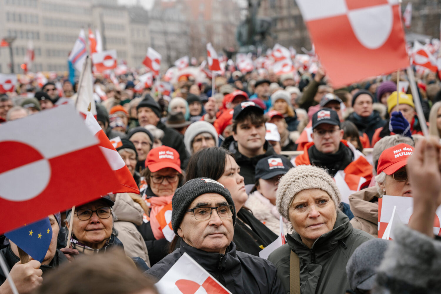 People march during a pro- Greenlanders demonstration, in Copenhagen, Denmark, Saturday, Jan. 17, 2...