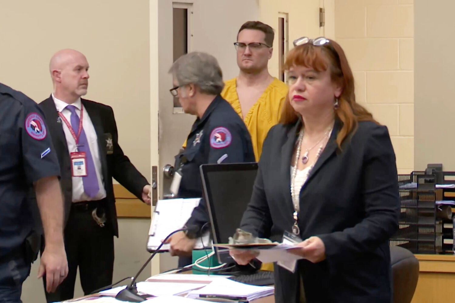 This image taken from video shows Michael David McKee walking into the courtroom on Monday, Jan. 12...