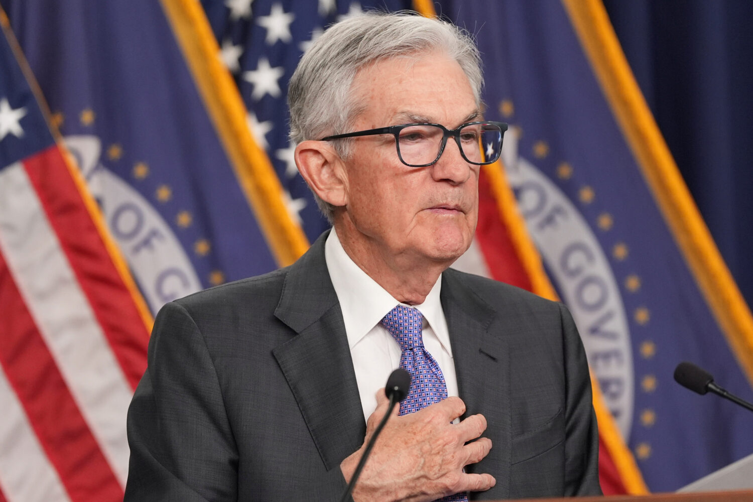 Federal Reserve Chair Jerome Powell speaks at the Federal Reserve, Wednesday, Dec. 10, 2025, in Was...