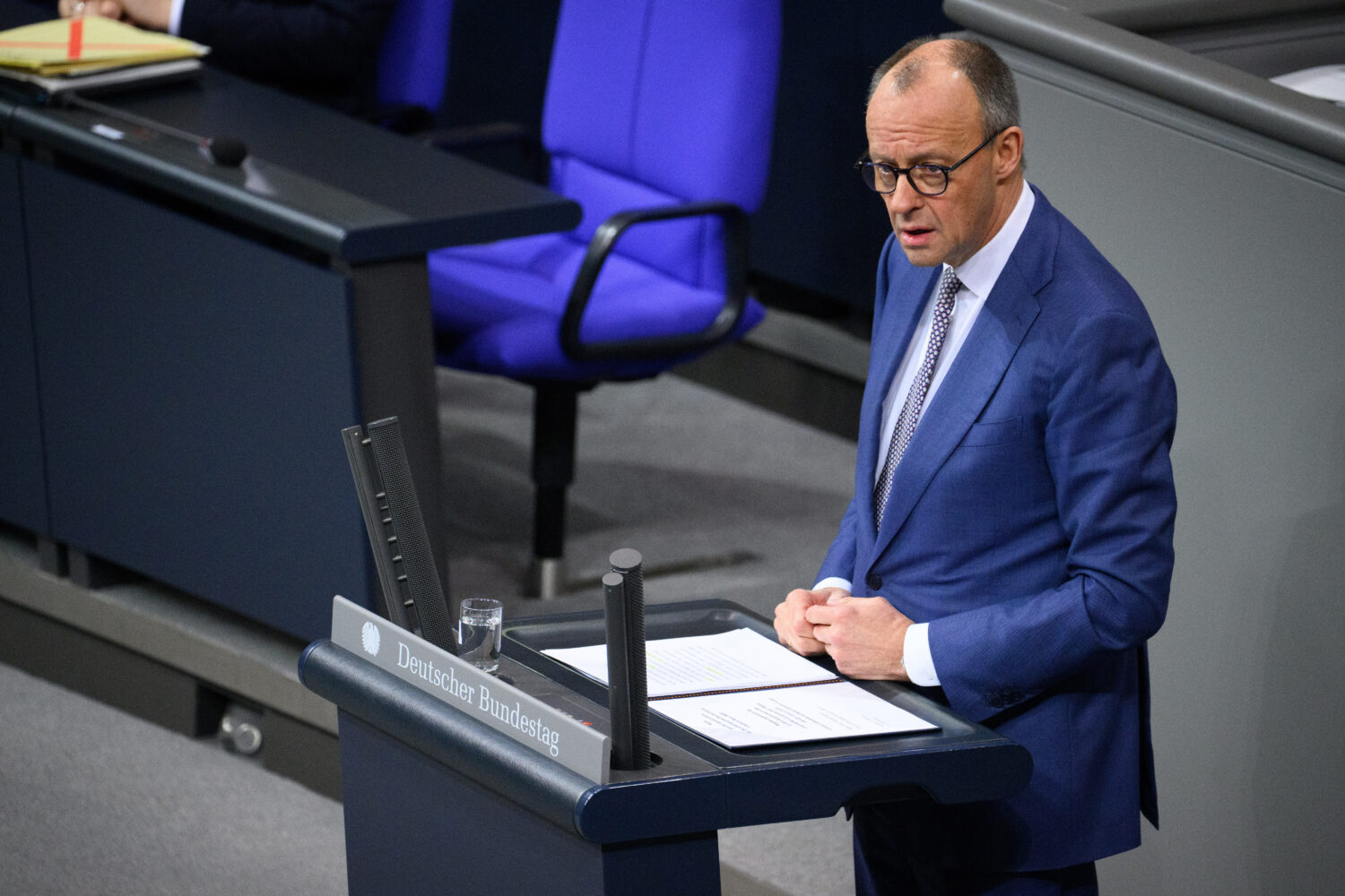 German Chancellor Friedrich Merz makes a government statement on the current foreign policy situati...