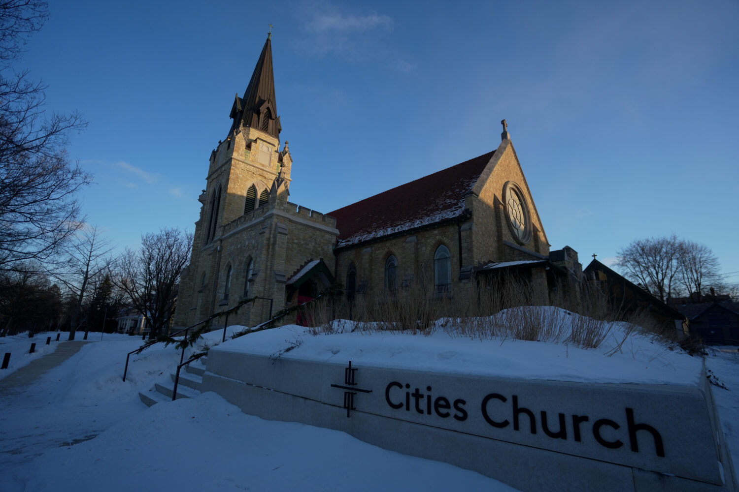 Cities Church is seen in St. Paul, Minn. where activists shut down a service claiming the pastor wa...