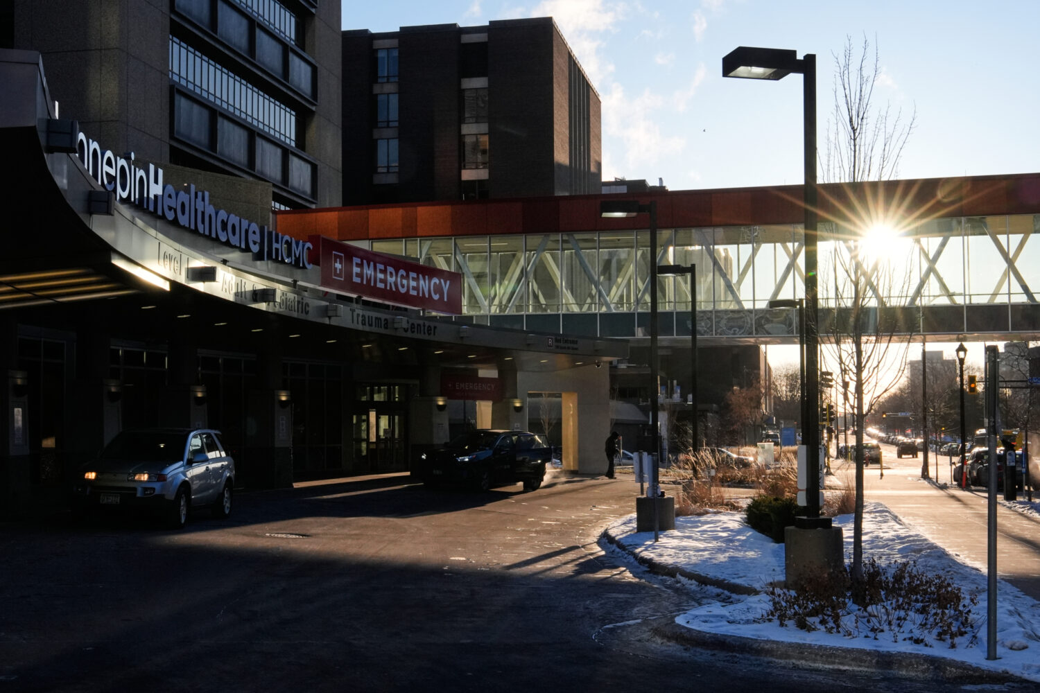 The Hennepin County Medical Center emergency department is seen Friday, Jan. 30, 2026, in Minneapol...