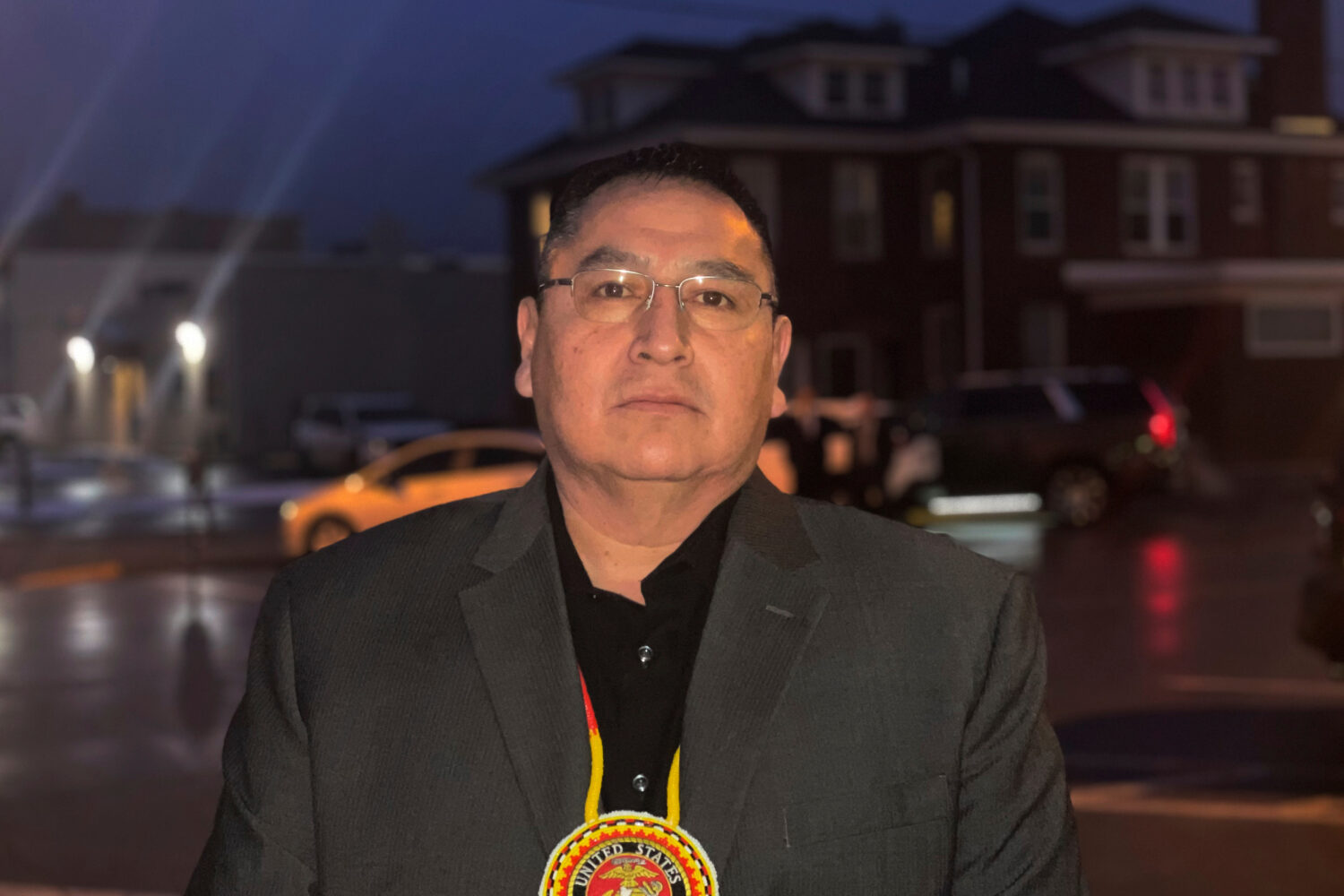 FILE - Oglala Sioux Tribe President Frank Star Comes Out stands outside the Andrew W. Bogue Federal...