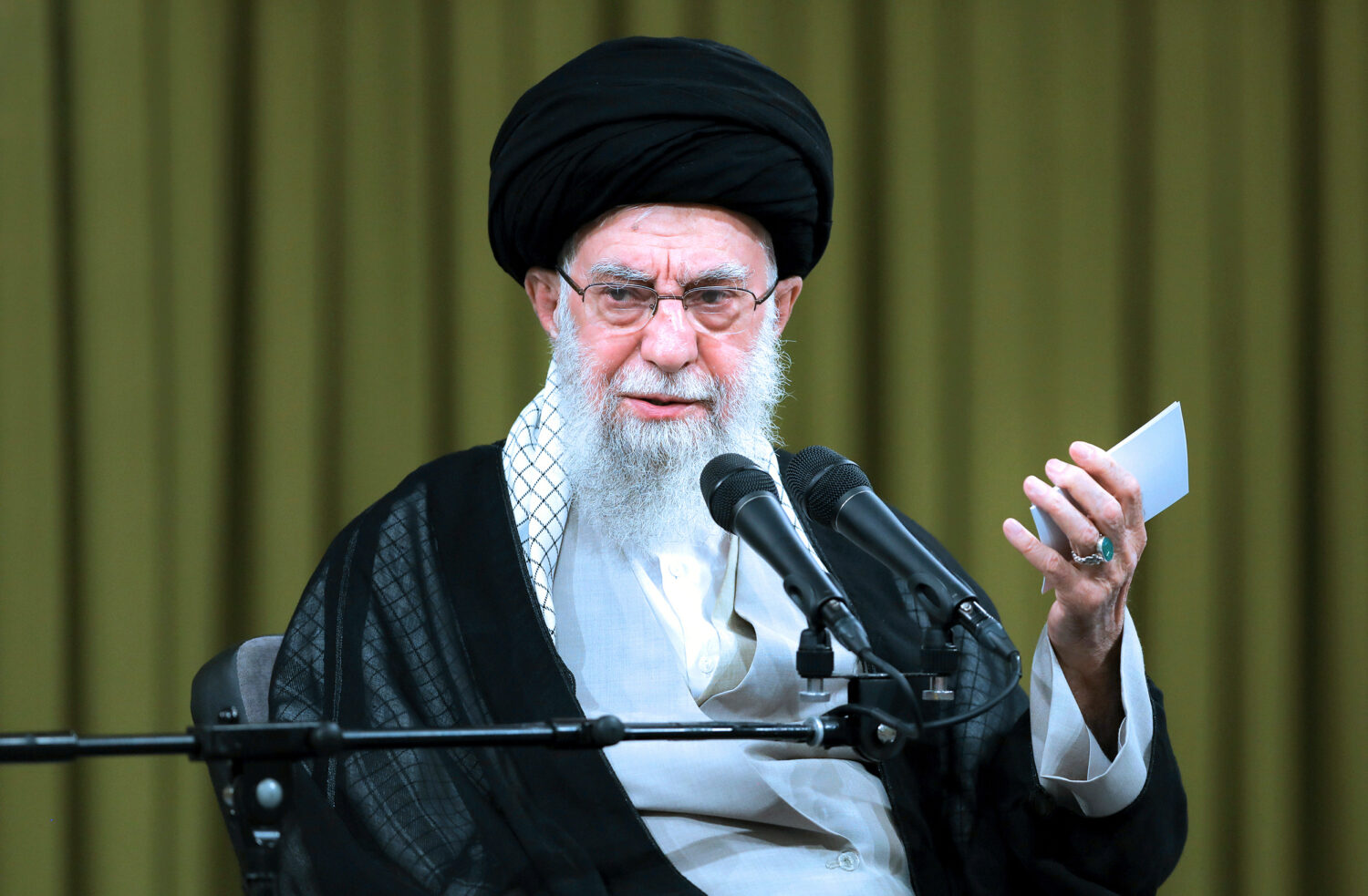 FILE - In this photo released by an official website of the office of the Iranian supreme leader, S...