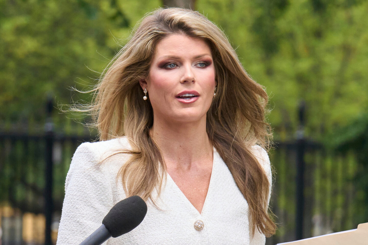FILE - Lindsey Halligan, outside of the White House, Aug. 20, 2025, in Washington. (AP Photo/Jacque...