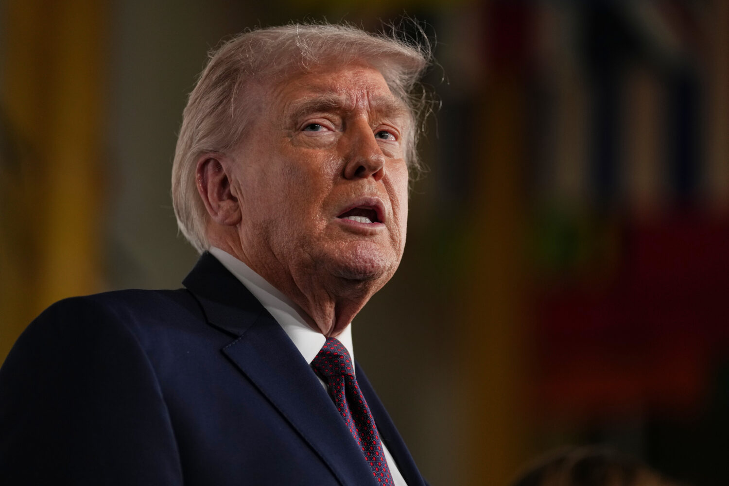 President Donald Trump arrives for the premiere of first lady Melania Trump's movie "Melania" at Th...