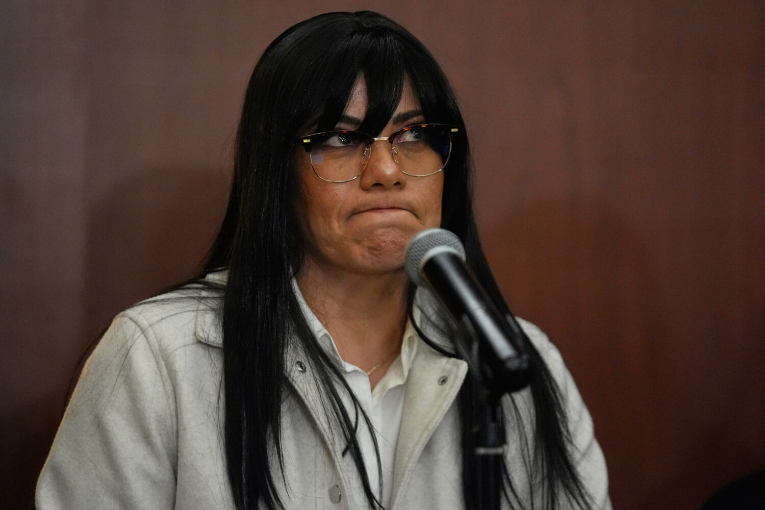 Vanesa Guzman Sanchez, the partner of Juan Pedro Saldívar Farías, who was detained and sent by Me...