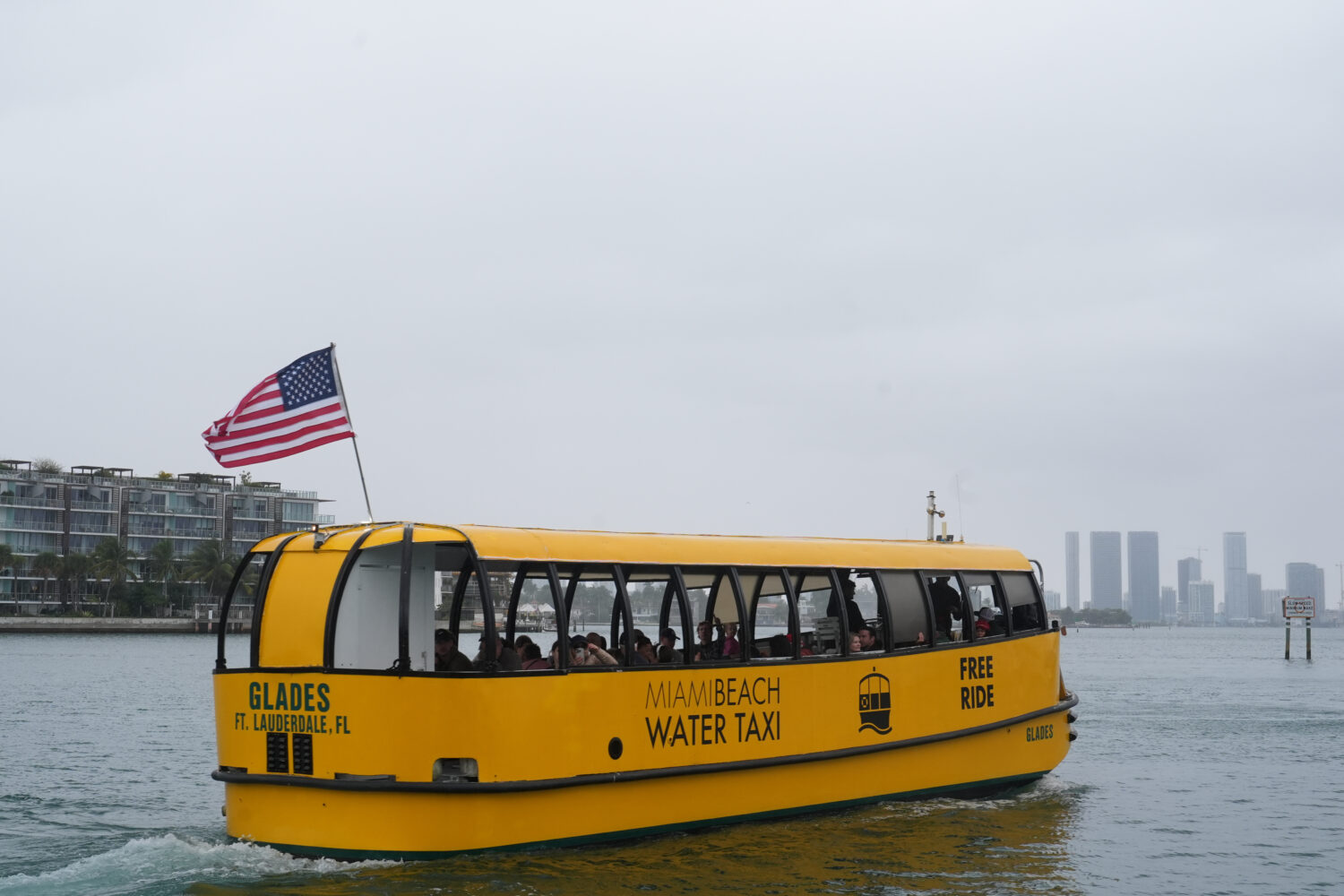 The Miami Beach Water Taxi travels from Miami Beach to the city of Miami, Wednesday, Jan. 21, 2026....
