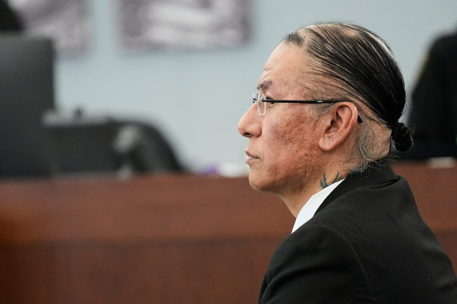 Nathan Chasing Horse appears in court for his trial on charges of sexually abusing Indigenous women...