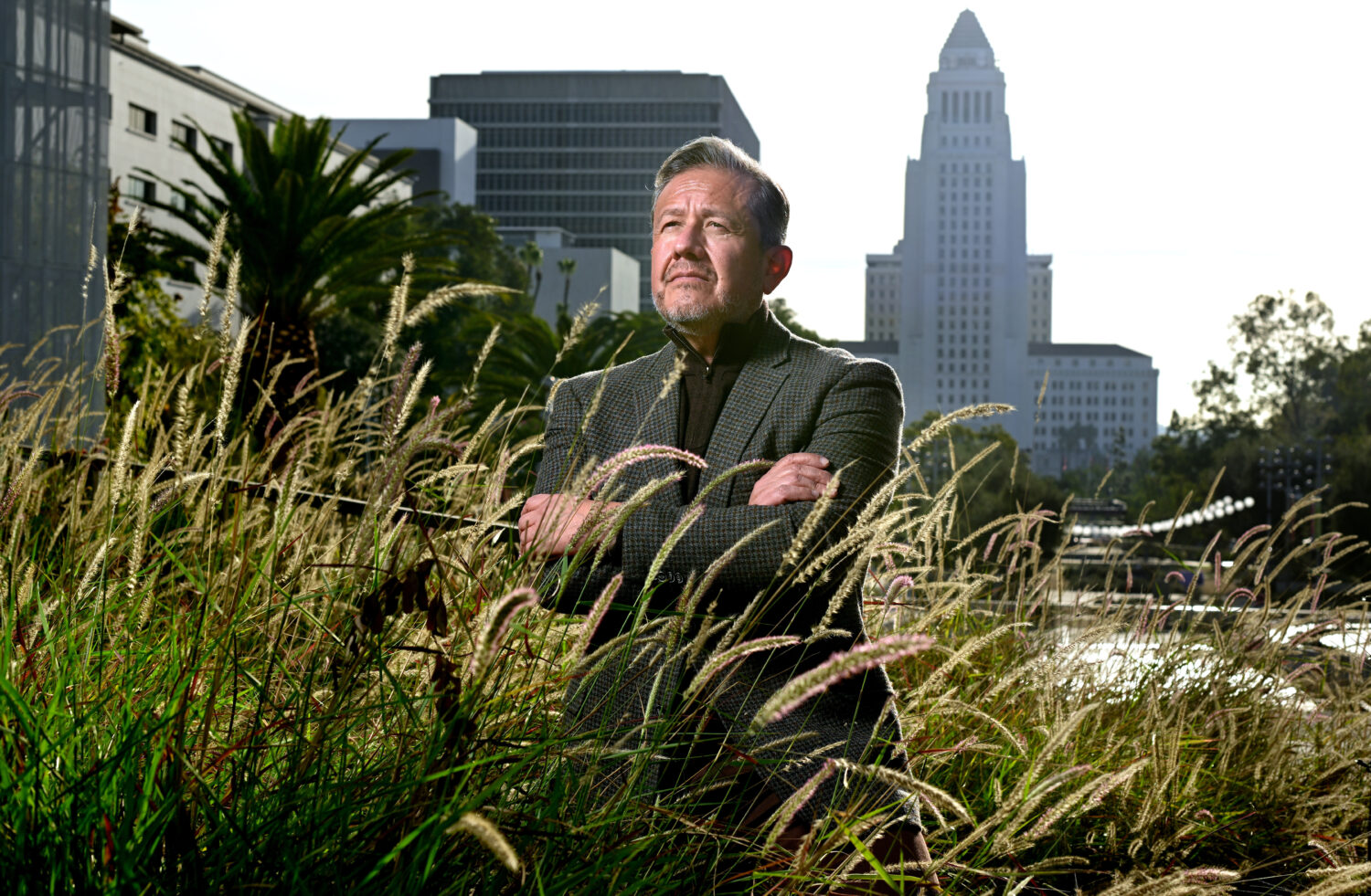 Miguel Santana, president and CEO of the California Community Foundation stands at Grand Park in Do...