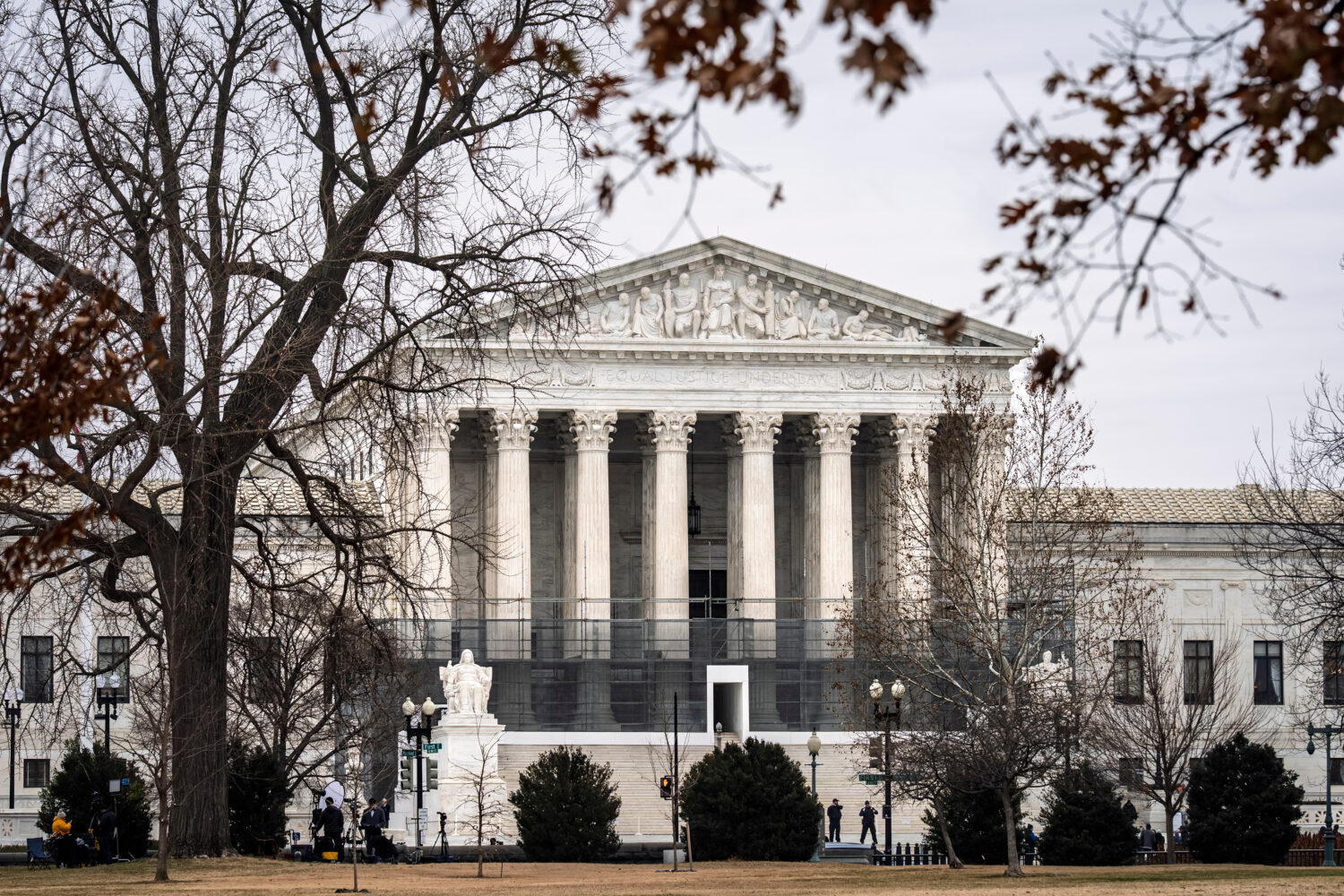 The Supreme Court stands is Washington, Friday, Jan. 9, 2026. (AP Photo/J. Scott Applewhite)Credit:...