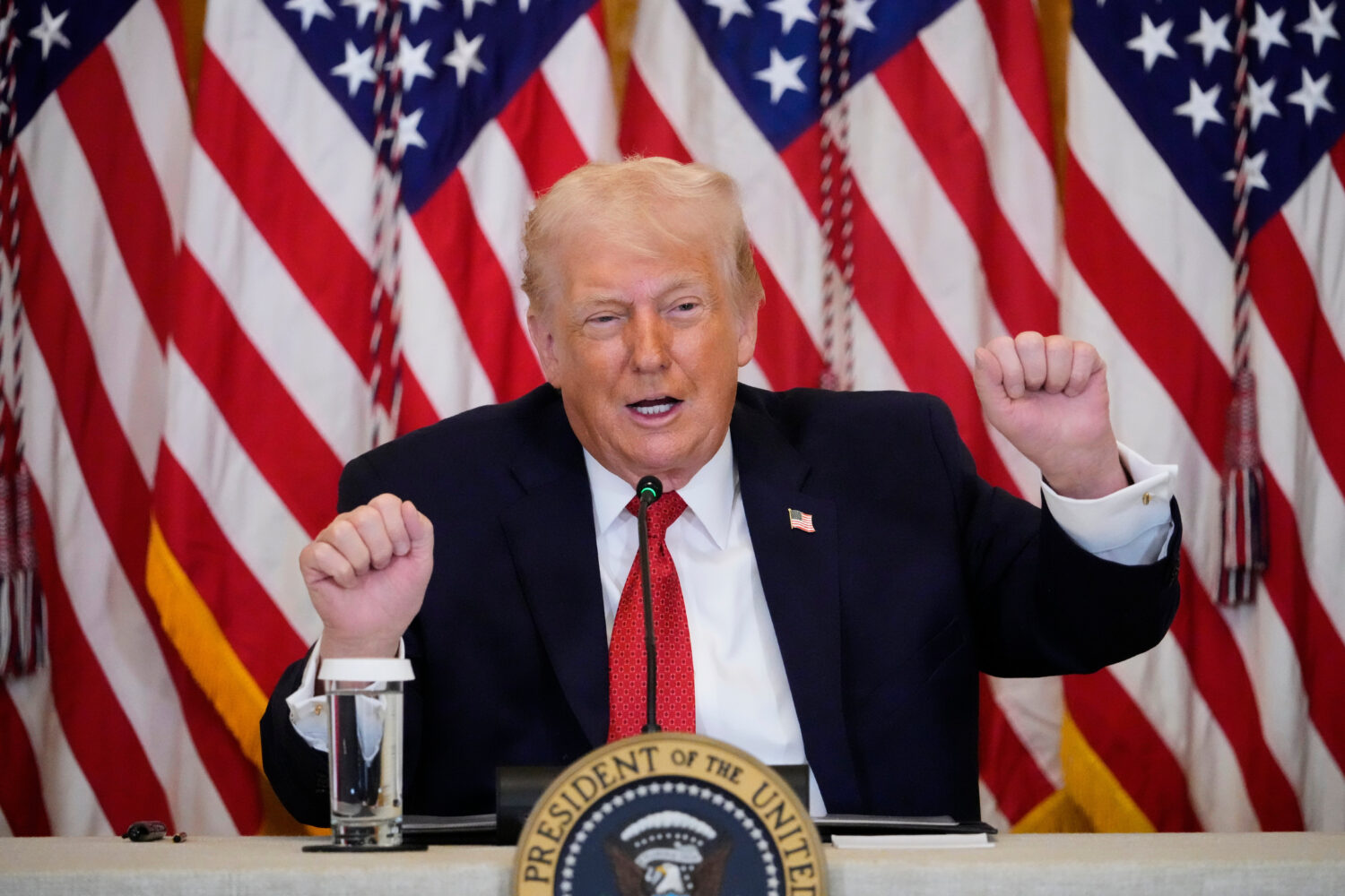 President Donald Trump speaks during an event to promote investment in rural health care in the Eas...