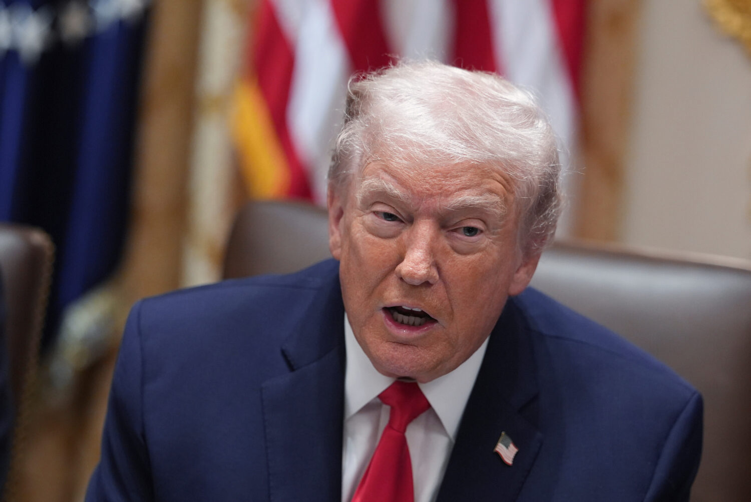 President Donald Trump speaks during a cabinet meeting at the White House, Thursday, Jan. 29, 2026,...