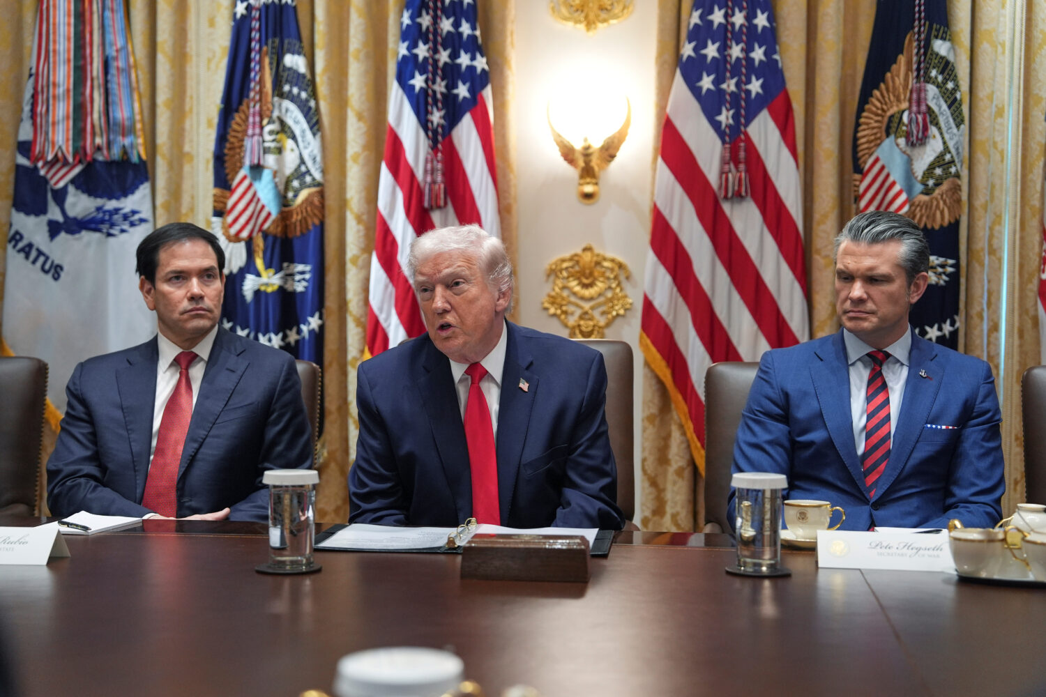 President Donald Trump speaks during a cabinet meeting at the White House, Thursday, Jan. 29, 2026,...