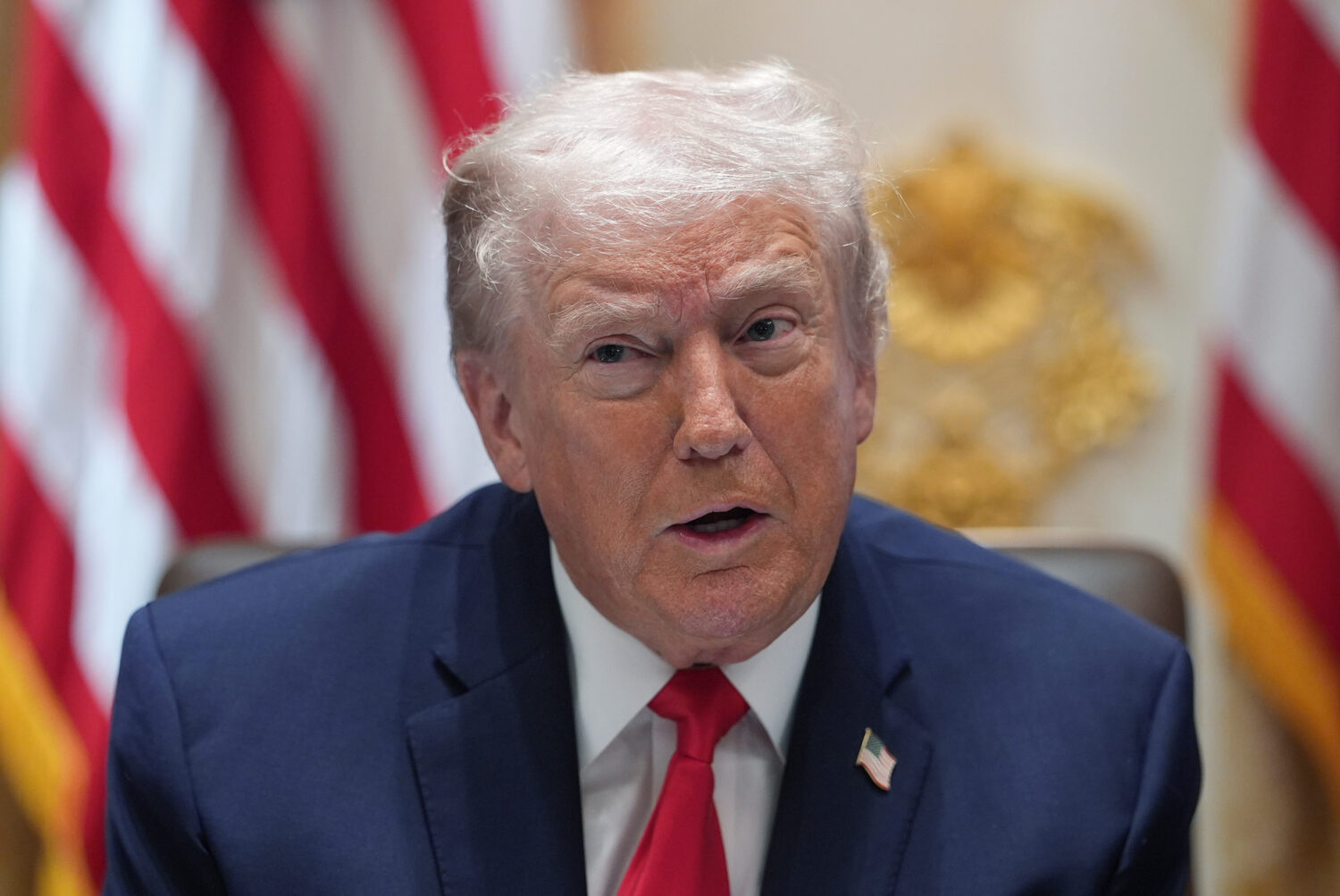 President Donald Trump speaks during a cabinet meeting at the White House, Thursday, Jan. 29, 2026,...