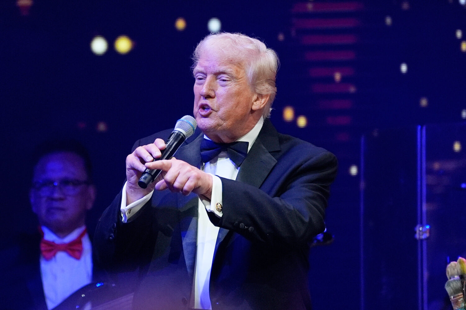 President Donald Trump speaks at a New Year's Eve celebration at his Mar-a-Lago club, Wednesday, De...