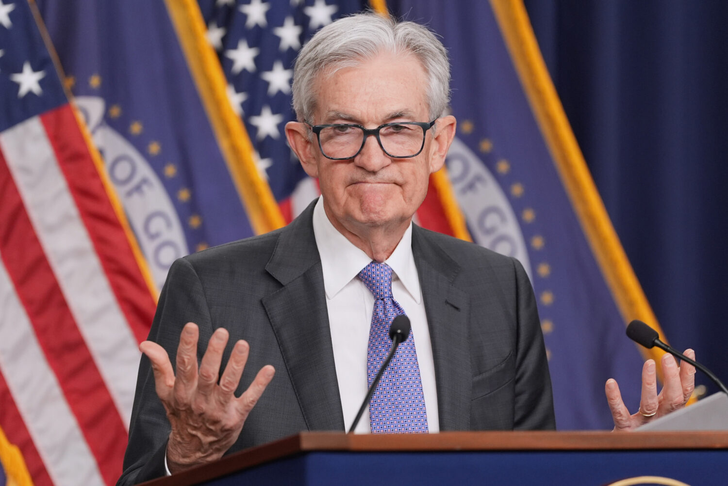FILE - Federal Reserve Chair Jerome Powell speaks at the Federal Reserve, Dec. 10, 2025, in Washing...