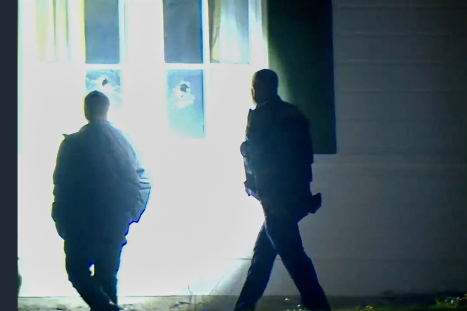 In this image taken from WCPO 9 News video shows officials inspecting broken windows and other prop...