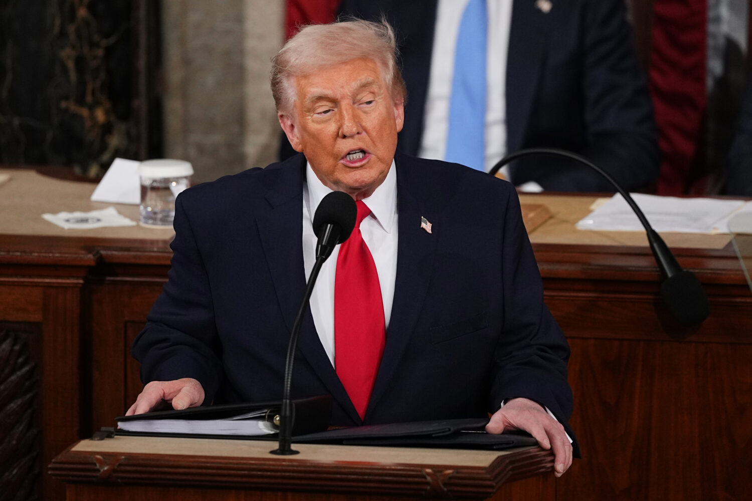 President Donald Trump delivers the State of the Union address to a joint session of Congress in th...