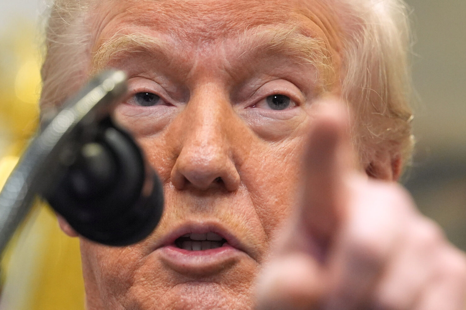President Donald Trump speaks during an event with Environmental Protection Agency director Lee Zel...