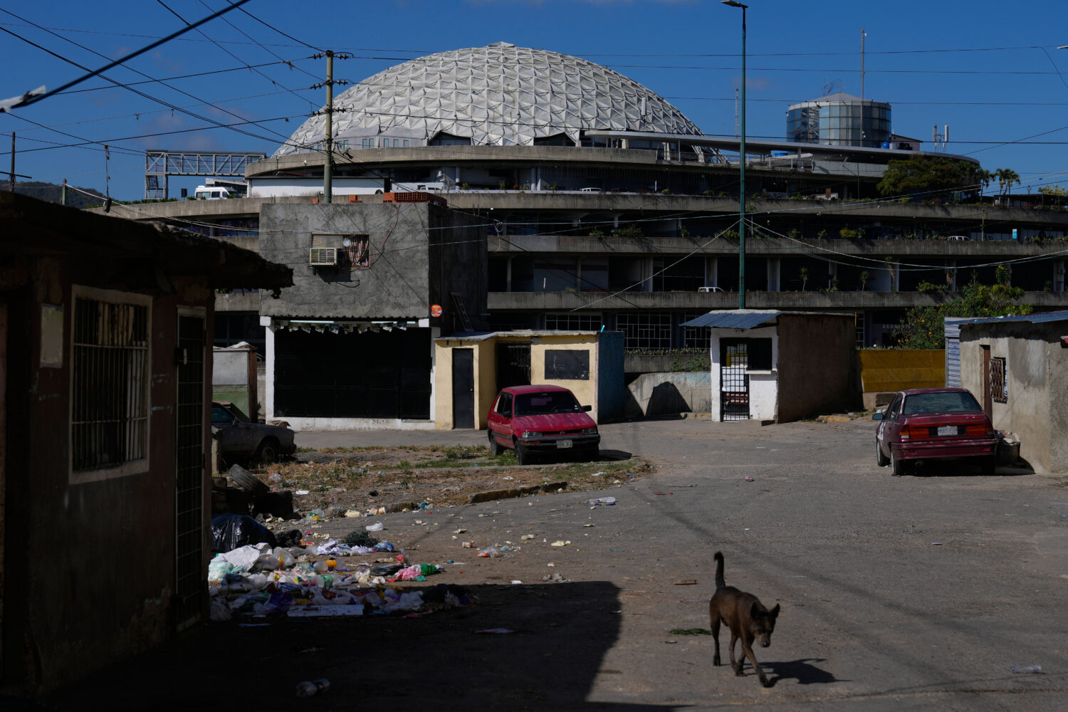 El Helicoide, the headquarters of Venezuela's intelligence service and detention center, stands in ...