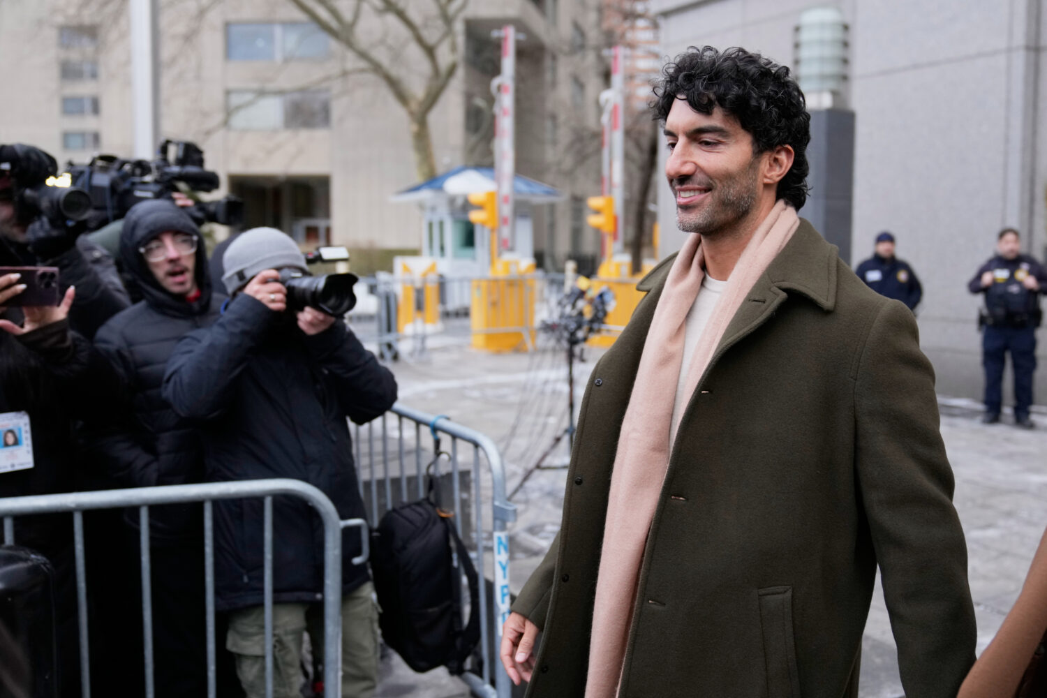 Justin Baldoni leaves a courthouse, in New York, Wednesday, Feb. 11, 2026. (AP Photo/Seth Wenig)Cre...
