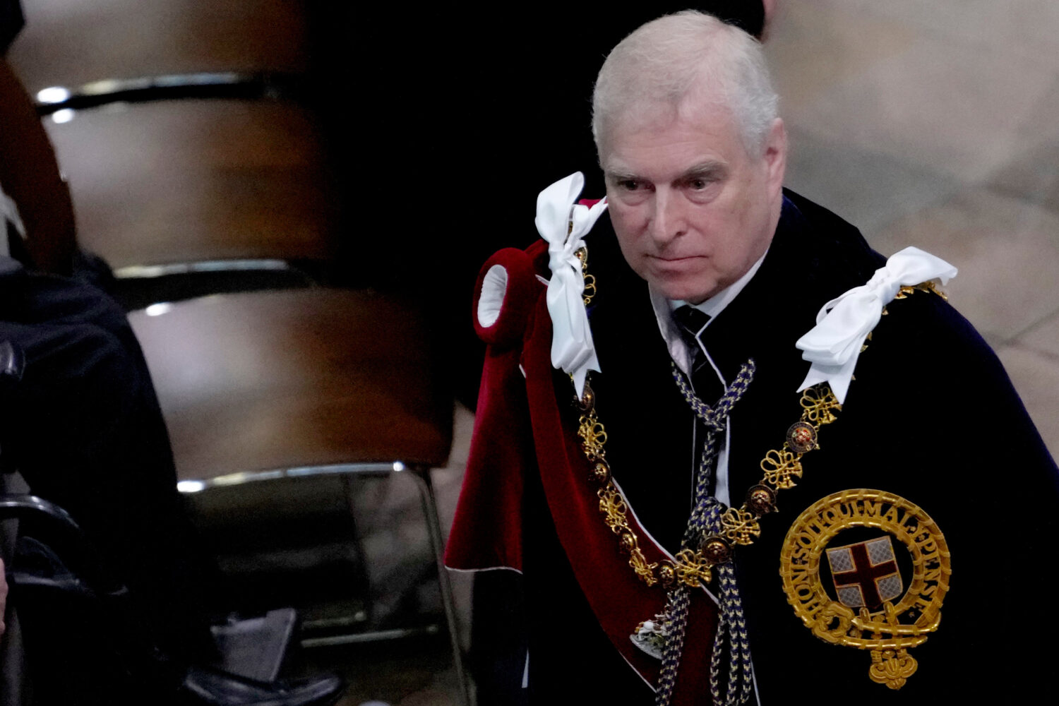 FILE - Britain's Prince Andrew during the coronation ceremony of Britain's King Charles III at West...