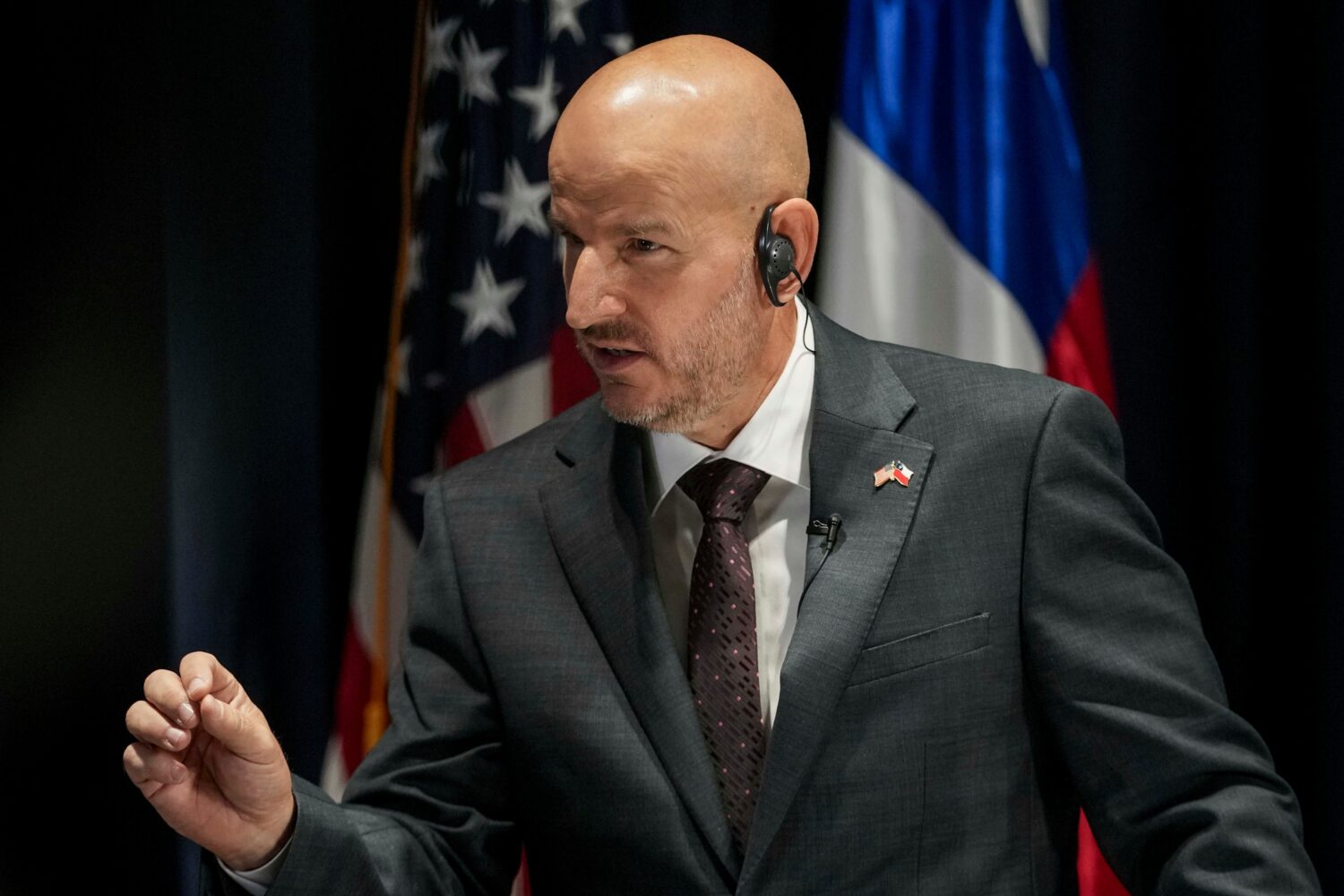 Brandon Judd, U.S. ambassador to Chile, gives a press conference at a U.S embassy in Santiago, Chil...