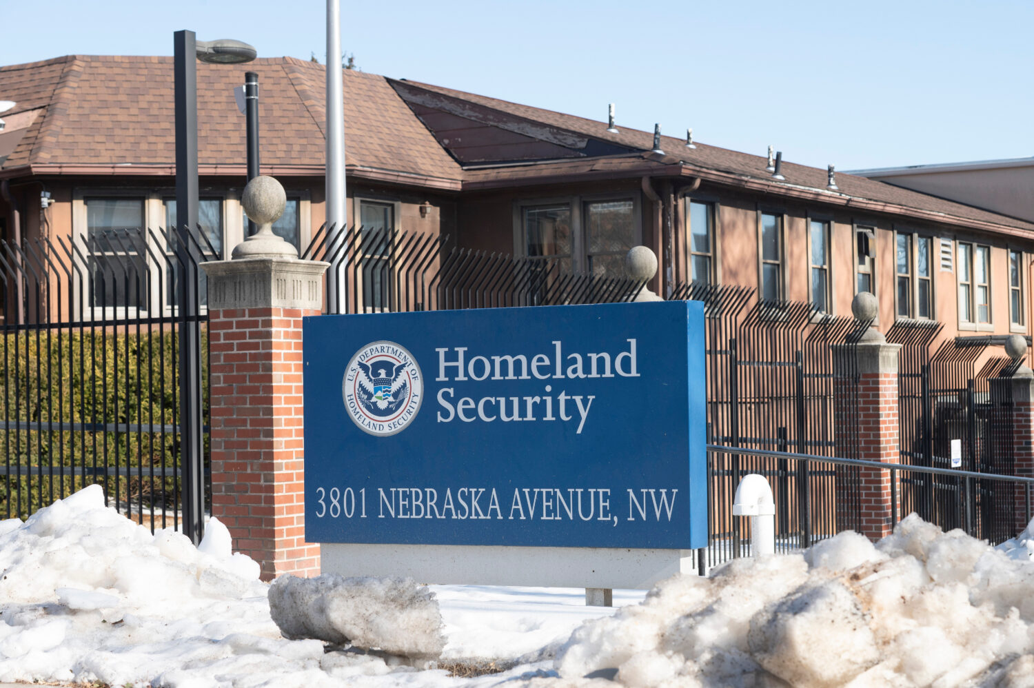 A Department of Homeland Security (DHS) facility is seen in Washington, Friday, Feb. 13, 2026. (AP ...