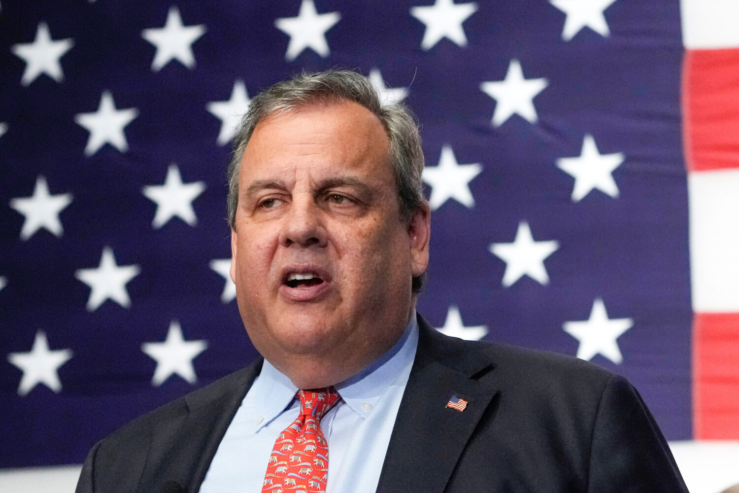 FILE - Republican presidential candidate former New Jersey Gov. Chris Christie speaks during a gath...