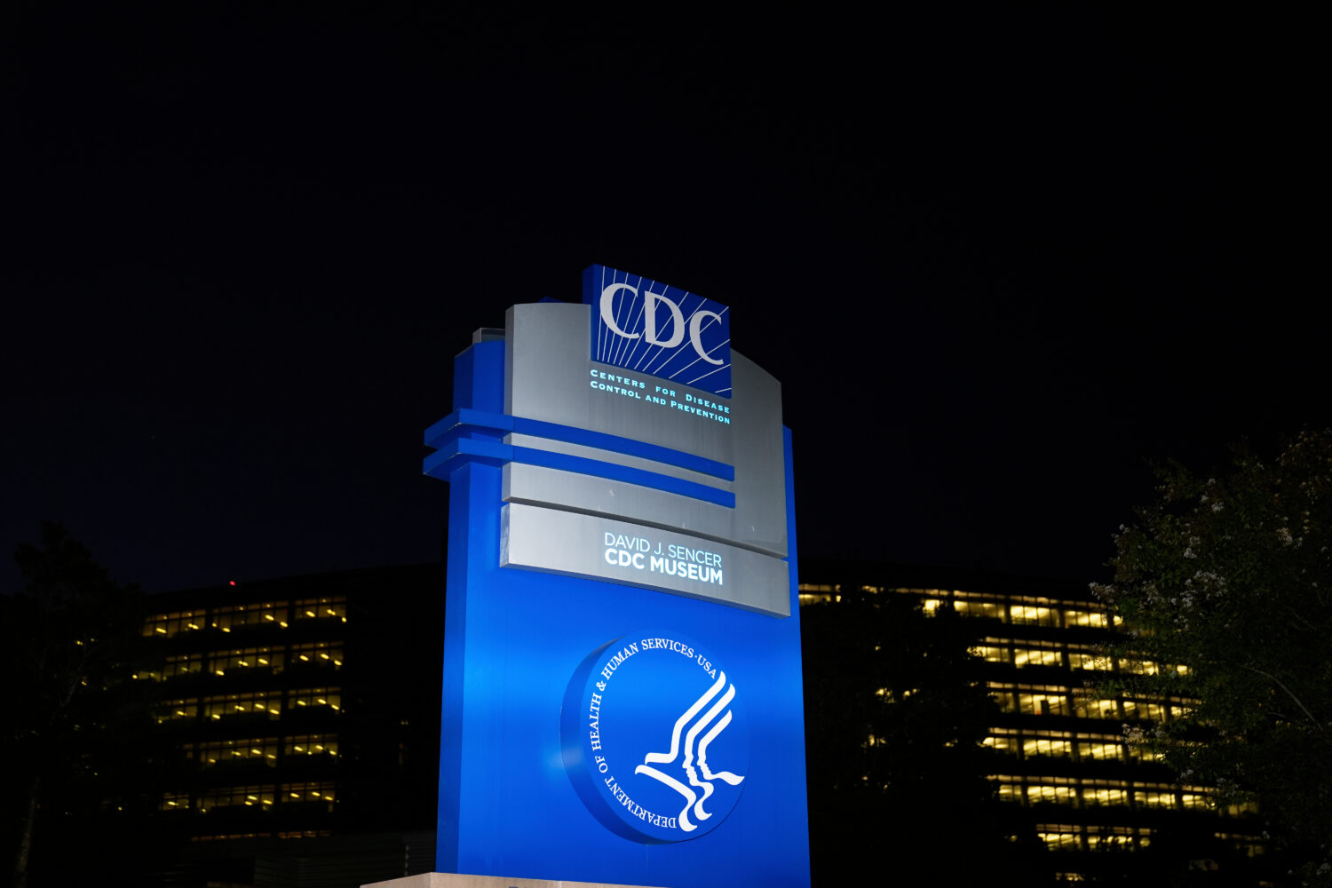 FILE - A sign marks the entrance to the U.S. Centers for Disease Control and Prevention headquarter...